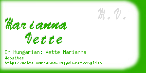 marianna vette business card